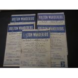 BOLTON HOME PROGRAMMES 1950'S