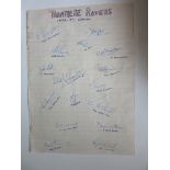 1958-59 TRANMERE ROVERS AUTOGRAPHS