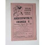 1956-57 ABERYSWYTH TOWN V SWANSEA TOWN RESERVES