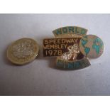 SPEEDWAY - WORLD FINAL 1978 GILT BADGE