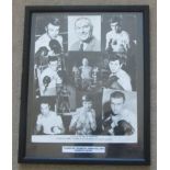 BOXING - TRAINER DANNY HOLLAND FRAMED MONTAGE OF CHAMPIONS TRAINED HAND SIGNED BY 7 INC HENRY COOPER