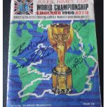 1966 WORLD CUP OFFICIAL BROCHURE AUTOGRAPHED BY 16 OF THE ENGLAND SQUAD