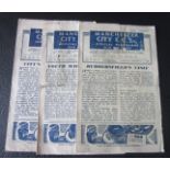 1945-45 MANCHESTER CITY V HUDDERSFIELD, EVERTON & CHESTERFIELD