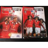 MANCHESTER UNITED HOME PROGRAMMES 1997-98 X 9