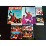 BOBBY MOORE ENGLAND & WEST HAM BOOK + PHOTOGRAPHS