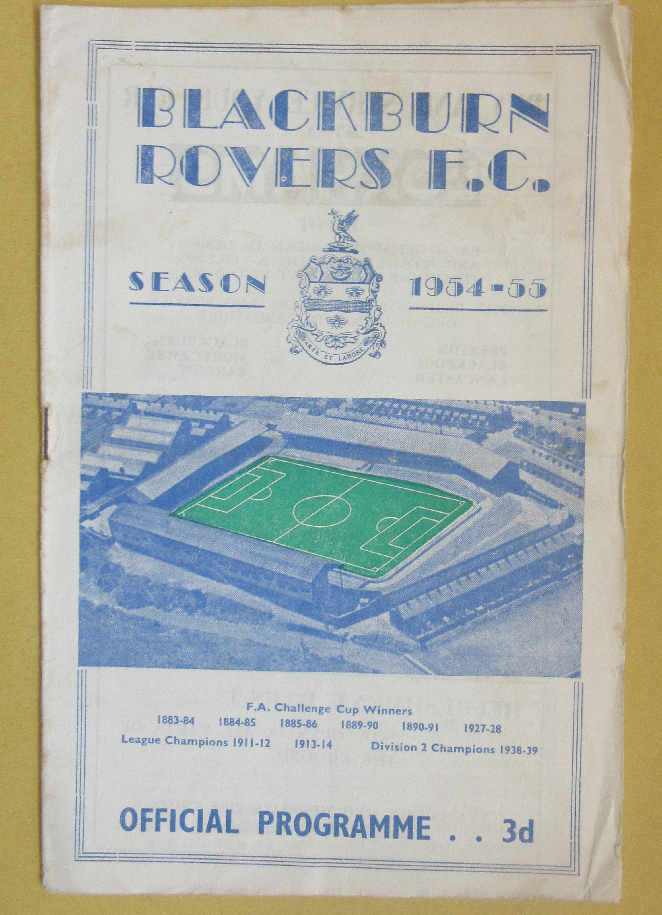 1954-55 BLACKBURN ROVERS V WEST HAM