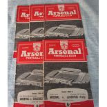 ARSENAL HOME PROGRAMMES 1958-59 & 1959-60 X 9