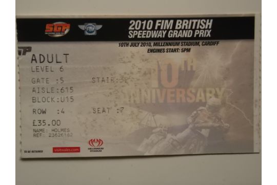 SPEEDWAY - 2010 BRITISH GRAND PRIX PROGRAMME + TICKET - Image 2 of 2