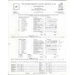 CRICKET -1962 WARWICKSHIRE V MIDDLESEX AT GRIFF COLLIERY GROUND SCORECARD X 2