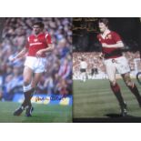 MANCHESTER UNITED - GORDON HILL & ARTHUR ALBITSON HAND SIGNED PHOTO'S