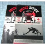 MANCHESTER UNITED HOME PROGRAMMES 1957-58 X 2