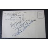 BOXING - JACK DEMPSEY POSTCARD AUTOGRAPHED BY DEMPSEY AND PAUL BERLENBACH