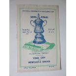 1955 FA CUP SEMI-FINAL YORK V NEWCASTLE PLAYED AT HILLSBOROUGH