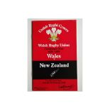 RUGBY UNION - 1980 WALES V NEW ZEALAND PROGRAMME + TICKET