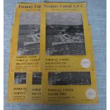 TORQUAY UNITED 1950'S HOME PROGRAMMES X 5