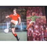 MANCHESTER UNITED - GARY BAILEY & GORDON HILL AUTOGRAPHED PICTURES