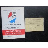 1977 LUXEMBOURG V ENGLAND - PROGRAMME & TICKET