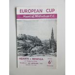 1960 HEARTS V BENFICA EUROPEAN CUP