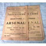 BRENTFORD V ARSENAL X 2 - 1943-44 & 1945-46