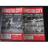 BRISTOL CITY HOME PROGRAMMES 1969-70 X 14