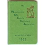 CRICKET - 1965 WARWICKSHIRE C.C.C. EX PLAYERS' MEMBERSHIP CARD