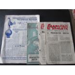 MANCHESTER UNITED AWAY PROGRAMMES 1940'S & 50'S X 4