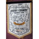 LARGE MULTI SIGNED DERBY COUNTY PENNANT