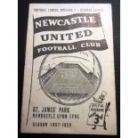 1957-58 NEWCASTLE UNITED V MANCHESTER UNITED