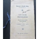 CARDIFF CITY - 1927 FA CUP FINAL AUTOGRAPHED PROGRAMME OF ARRANGEMENTS