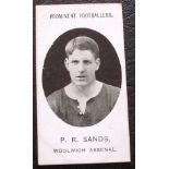 WOOLWICH ARSENAL TADDY CIGARETTE CARD - P. R. SANDS