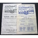 1954-55 SOUTHAMPTON 'A' V NEWPORT ( IOW ) & 1969-70 SOUTHAMPTON 'A' V WARSASH 'A'