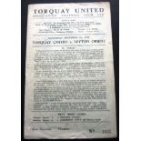 1949-50 TORQUAY UNITED V LEYTON ORIENT