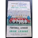 1966 ENGLISH LGE V IRISH LGE AT PLYMOUTH - MULTI SIGNED