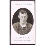 WOOLWICH ARSENAL TADDY CIGARETTE CARD - J. COLEMAN