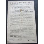 1949-50 TORQUAY UNITED V NOTTINGHAM FOREST