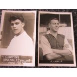 ARSENAL VINTAGE ORIGINAL PHOTOGRAPHS - REG LEWIS ( AUTOGRAPHED) & COMPTON