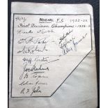 ARSENAL - 1932-33 LEAGUE CHAMPIONS AUTOGRAPHED ALBUM PAGE