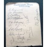 SWANSEA TOWN AUTOGRAPH PAGE 1933-34