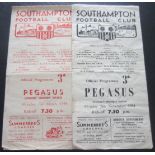 SOUTHAMPTON V PEGASUS FRIENDLY GAMES 1953-54 & 1954-55