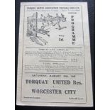 1949-50 TORQUAY UNITED RESERVES V WORCESTER CITY