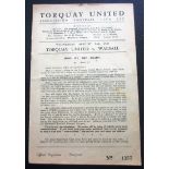 1949-50 TORQUAY UNITED V WALSALL