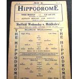 1927-28 SHEFFIELD WEDNESDAY V MIDDLESBROUGH