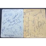 SOUTHAMPTON - TWO VINTAGE AUTOGRAPHED ALBUM PAGES 1970-71