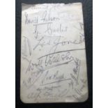 ARSENAL - VINTAGE AUTOGRAPH PAGE FROM 1938-39 SEASON