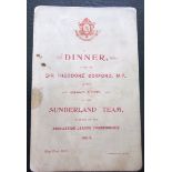 SUNDERLAND 1902 CHAMPIONSHIP WINNING SEASON MENU