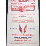 1951 SOUTHAMPTON V SERVETTE FESTIVAL OF BRITAIN