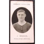 WOOLWICH ARSENAL TADDY CIGARETTE CARD - J. BIGDEN