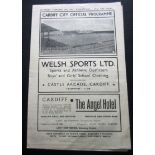 1945-46 CARDIFF CITY V TORQUAY UNITED - LEAGUE CUP SOUTH