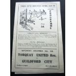 1949-50 TORQUAY UNITED RESERVES V GUILDFORD CITY