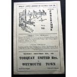 1949-50 TORQUAY UNITED RESERVES V WEYMOUTH